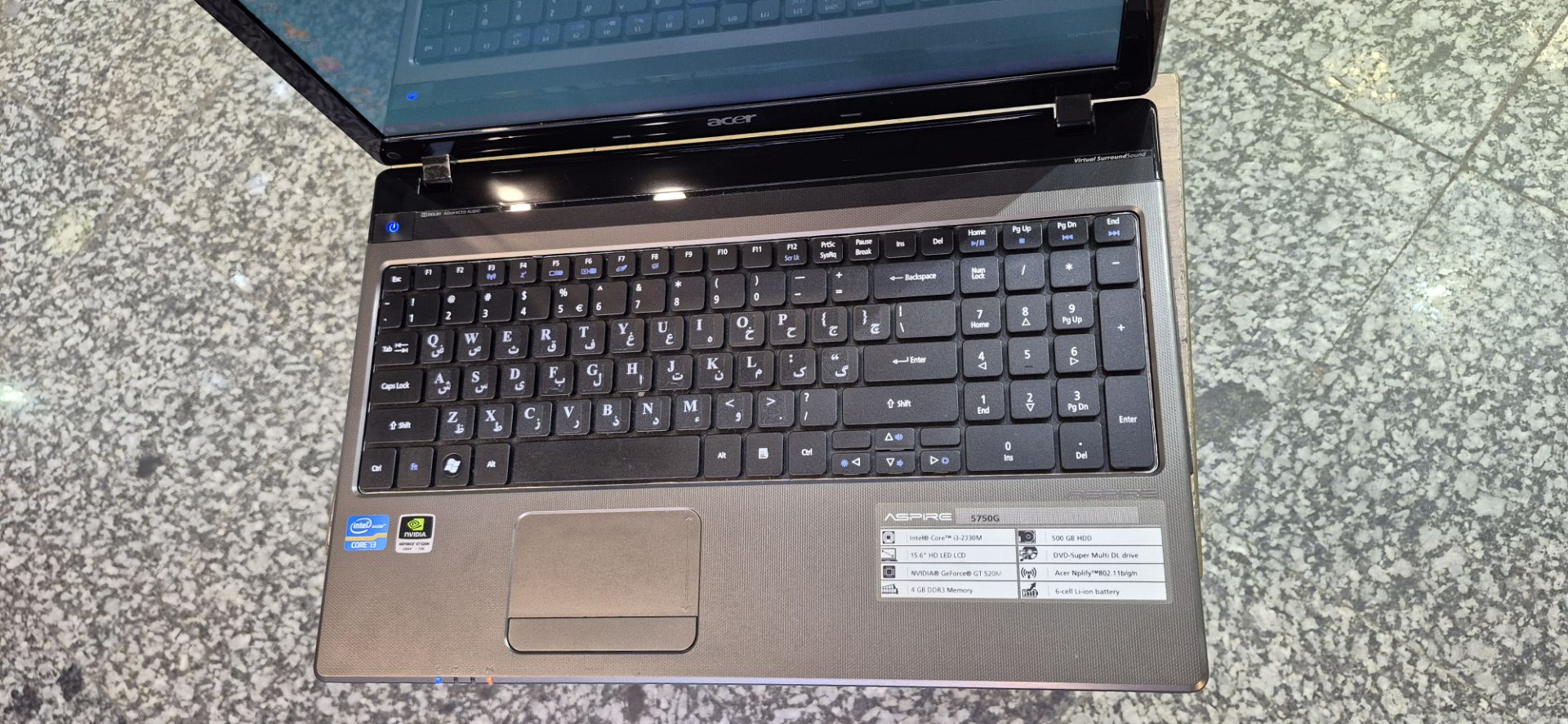 لپ تاپ 15.6 اینچی ایسر مدل Aspire 5750G-I استوک  مشابه نو و بسیار تمیز با باتری نو